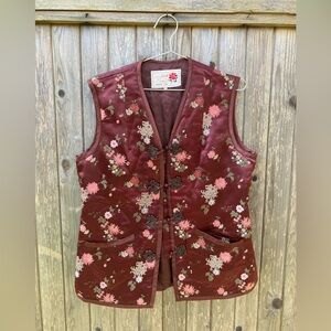 Silk Peony Asian vest